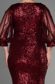Burgundy Short Plus Size Evening Dress ABK631