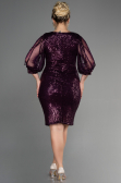 Purple Short Plus Size Evening Dress ABK631