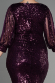 Purple Short Plus Size Evening Dress ABK631