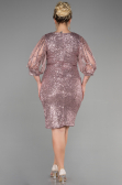 Powder Color Short Plus Size Evening Dress ABK631