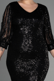 Short Black Plus Size Evening Dress ABK631