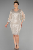 Mink Short Plus Size Evening Dress ABK631