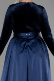 Navy Blue Long Plus Size Evening Dress ABU2615