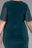 Emerald Green Short Chiffon Plus Size Evening Dress ABK1299