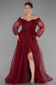 Burgundy Long Oversized Evening Dress ABU1535