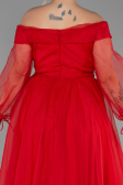 Long Red Oversized Evening Dress ABU1535