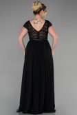 Long Black Chiffon Plus Size Evening Dress ABU3441