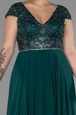 Long Emerald Green Chiffon Plus Size Evening Dress ABU3441