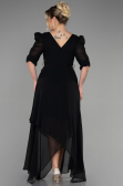 Black Midi Chiffon Oversized Evening Dress ABK1083