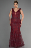 Long Burgundy Plus Size Engagement Dress ABU3368