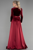 Burgundy Long Velvet Evening Dress ABU1523