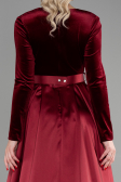Burgundy Long Velvet Evening Dress ABU1523