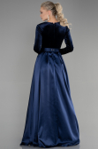 Navy Blue Long Velvet Evening Dress ABU1523
