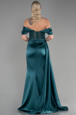 Long Emerald Green Satin Evening Dress ABU3446