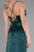 Long Emerald Green Satin Evening Dress ABU3459