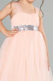 Salmon Long Girl Dress ABU3031