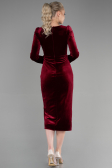 Midi Burgundy Velvet Invitation Dress ABK1896