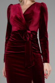 Midi Burgundy Velvet Invitation Dress ABK1896