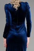 Midi Navy Blue Velvet Invitation Dress ABK1896