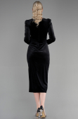 Midi Black Velvet Invitation Dress ABK1896