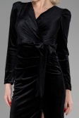 Midi Black Velvet Invitation Dress ABK1896