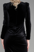 Midi Black Velvet Invitation Dress ABK1896