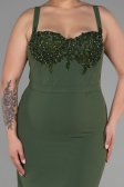Olive Drab Midi Plus Size Invitation Dress ABK1882