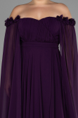 Long Purple Chiffon Plus Size Evening Dress ABU3464