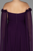 Long Purple Chiffon Plus Size Evening Dress ABU3464