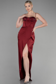 Long Burgundy Satin Evening Dress ABU3390