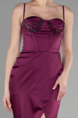 Long Plum Satin Evening Dress ABU3390