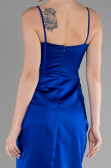 Long Sax Blue Satin Evening Dress ABU3390