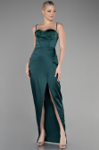 Long Emerald Green Satin Evening Dress ABU3390