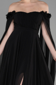 Long Black Chiffon Evening Dress ABU3462