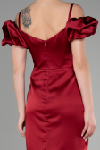 Midi Burgundy Satin Invitation Dress ABK1922
