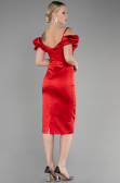 Midi Red Satin Invitation Dress ABK1922