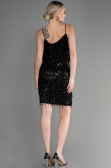 Short Black Scaly Invitation Dress ABK1910