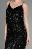 Short Black Scaly Invitation Dress ABK1910
