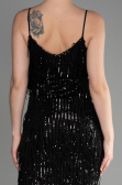 Short Black Scaly Invitation Dress ABK1910