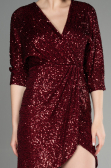 Short Burgundy Scaly Invitation Dress ABK1912