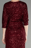 Short Burgundy Scaly Invitation Dress ABK1912