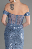 Long Blue Scaly Evening Dress ABU3498