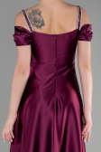 Long Plum Satin Evening Dress ABU3499