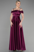 Long Plum Satin Evening Dress ABU3499