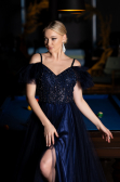 Long Navy Blue Evening Dress ABU3500