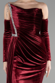 Long Burgundy Velvet Evening Dress ABU3364