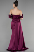 Long Cherry Colored Satin Prom Gown ABU3514