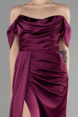 Long Cherry Colored Satin Prom Gown ABU3514