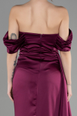 Long Cherry Colored Satin Prom Gown ABU3514