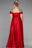 Red Long Satin Plus Size Evening Dress ABU3277